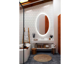 Овальное зеркало в ванну с подсветкой Мелодия 70х100 см